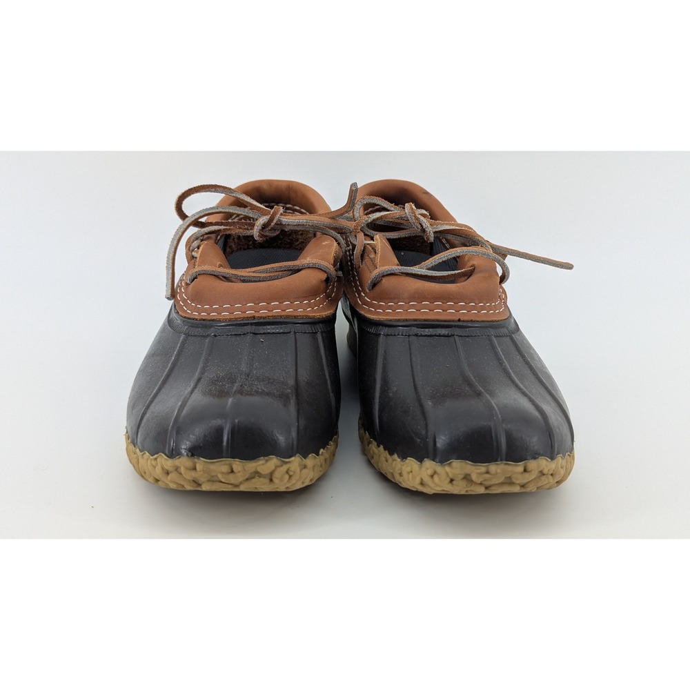 LL Bean Rubber Moc Bean Boots Womens 6 M Black Brown Waterproof Made in USA
